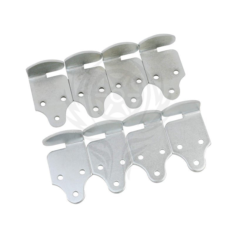 Harvards Chrome 8 PC Utility Trailer Rack Wood Panel Sides Stake Bed Gate Latch Corner Connector Stake Body (4 Corners) - Image 1